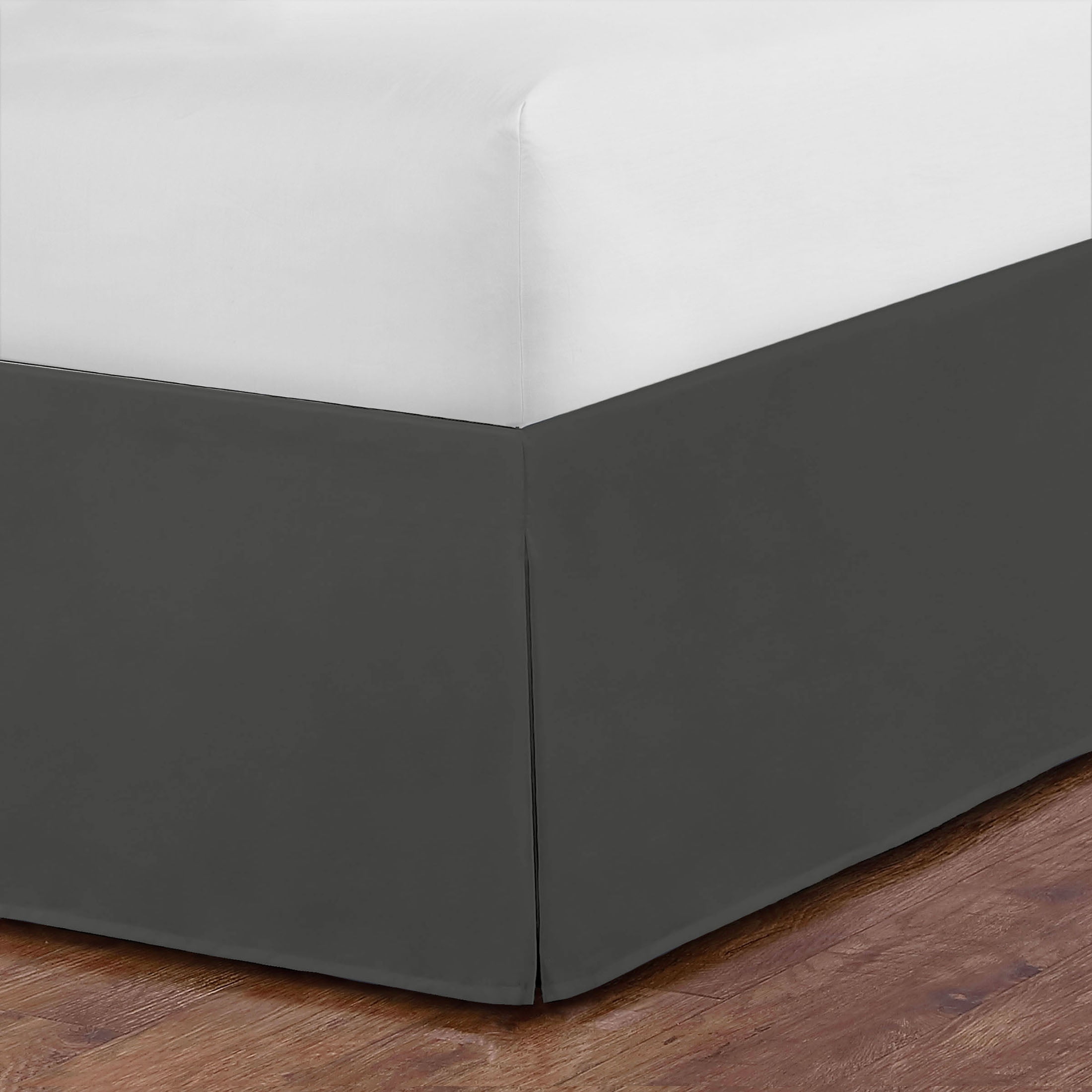 WonderSkirt Wraparound Tailored 15" Microfiber Bedskirt, Grey, King