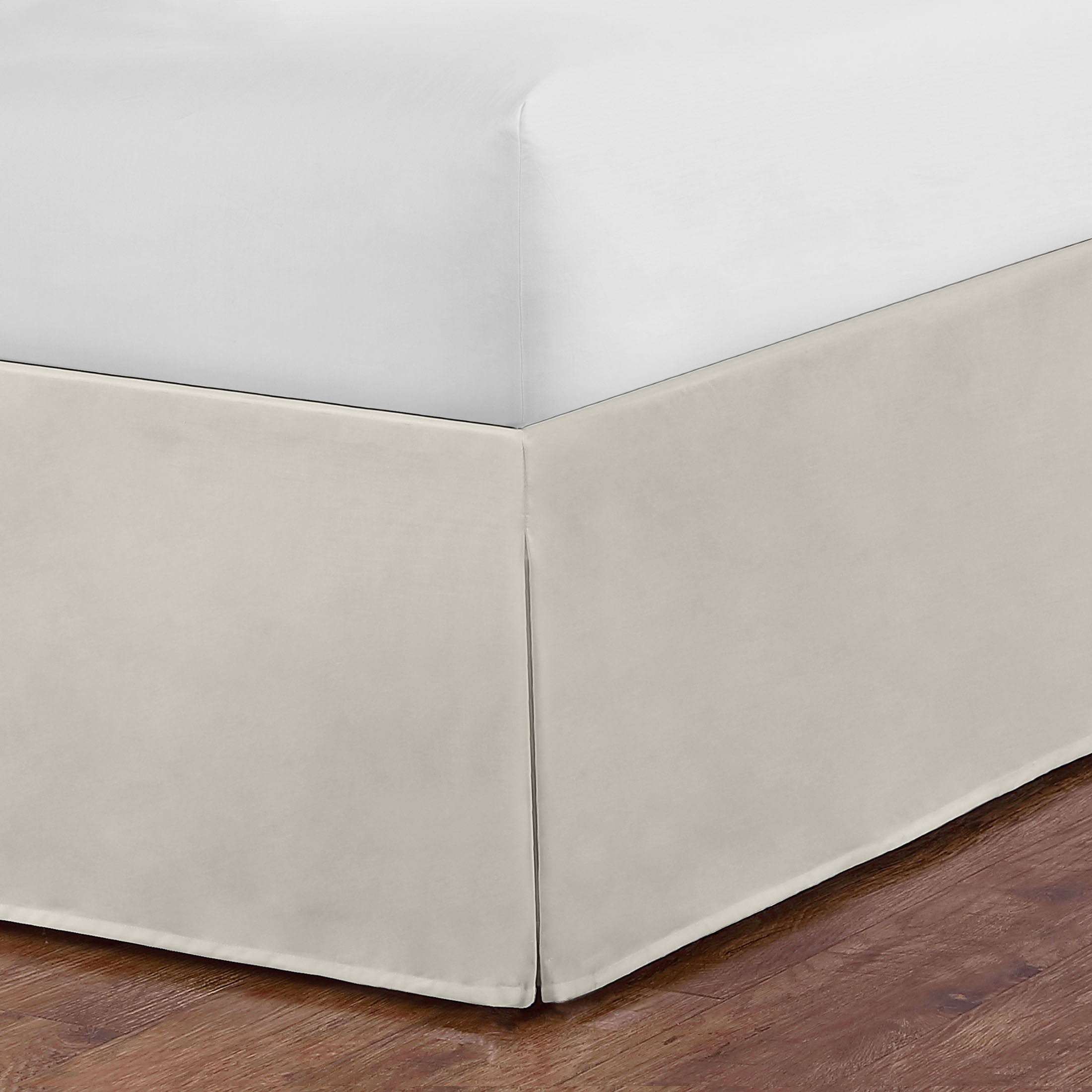 WonderSkirt Wraparound Tailored 15" Microfiber Bedskirt, Ivory, King