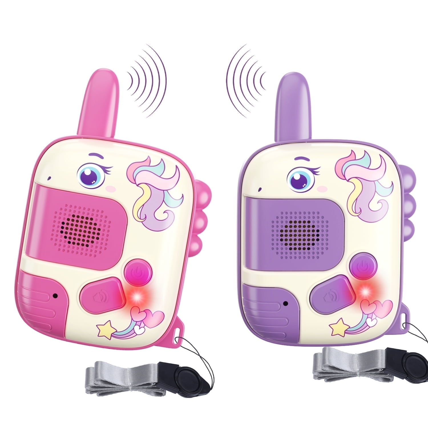 Walkie Talkies Toys for Girls:Unicorn Toys 2 Pack Birthday Gifts for 3 4 5-7 8 Year Old Girls Toy for 4 5 6 7 8-10 Year Old Camping Outdoor Games,Christmas Stocking Stuffers for Girls Kids