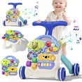 thumbnail image 1 of Wonderstone 3 in 1 Baby Walker Sit and Stand Push Learning Toys, Speed & Height Adjustable Musical Activity Center for 12 Month and up, Blue, 1 of 9