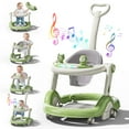 thumbnail image 1 of WonderStone 5 in 1 Baby Walker, Foldable Push Walker with Wheels, Music & Light, Baby Bouncer, Baby Activity Center for Boy Girl 6-12 Months (Green), 1 of 10