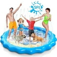 thumbnail image 1 of Wonderstone 66" Sprinkler Splash Pad for Kids and Dogs, 5FT PVC Baby Play Mat, 0.22mm Non-Slip Thickened Puppy Pool, Outdoor Toys for Girls and Boys Ages 4-8, Blue, 1 of 9
