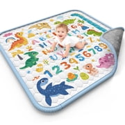 WonderStone Baby Play Mat for Floor, 50x50 Playpen Mat, Non-Slip Foldable Tummy Time Mat, Machine Washable, Soft for Babies Toddlers Infants 0-3 Years, White