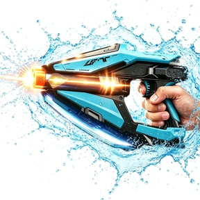 WonderStone Electric Water Blaster for Adults & Kids, Light-Up Automatic Squirt Machine, Summer Outdoor Water Toy for Beach, Swimming Pool Party (Blue)