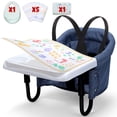 thumbnail image 1 of WonderStone Hook On Chair, Portable High Chair with Tray, Storage Bag & Free Accessories, Clip-On Table Chair for Baby and Toddler, Ideal for Home and Travel, Blue, 1 of 9