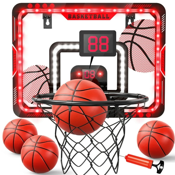 WonderStone Mini Basketball Hoop for Kids, Indoor Basketball Hoop for Wall with 4 Balls, Outdoor Kids Toys for Ages 5 to 13