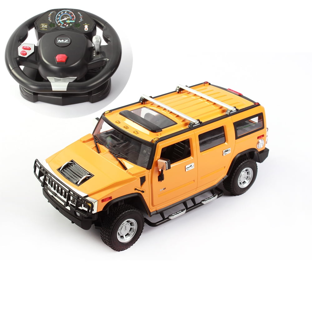 WonderTech All About Action Licensed Hummer 1 14 Remote Control Car with Steering Wheel Remote Orange