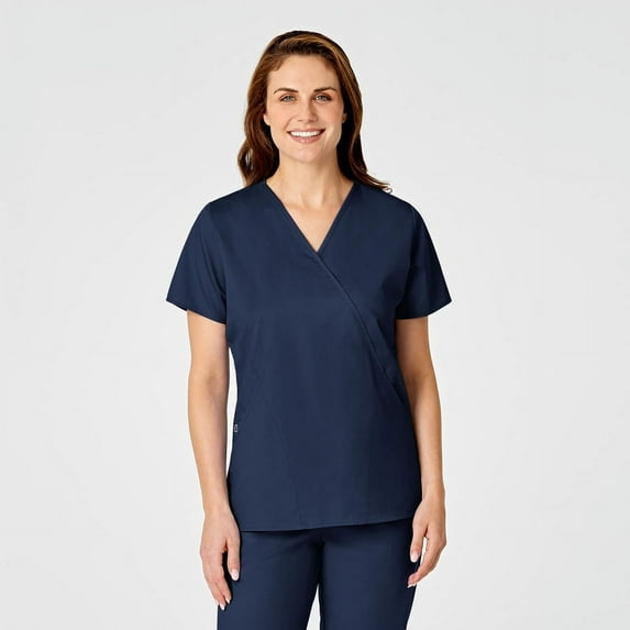 WonderWORK Women's Mock Wrap Scrub Top