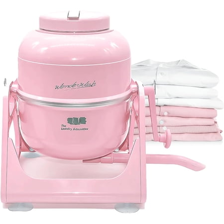 WonderWash Portable Washing Machine for Apartment & Tiny Spaces - Manual Hand Clothes Washer with Retro Design - Clean Laundry Anywhere with Our Countertop, Non-Electric, Small Washer - Pink
