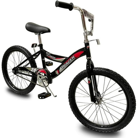 WonderWheels 20" BMX S-Type Frame Bicycle Coaster Brake One Piece Crank Chrome Rims Black Tire Kid's Bike - Black
