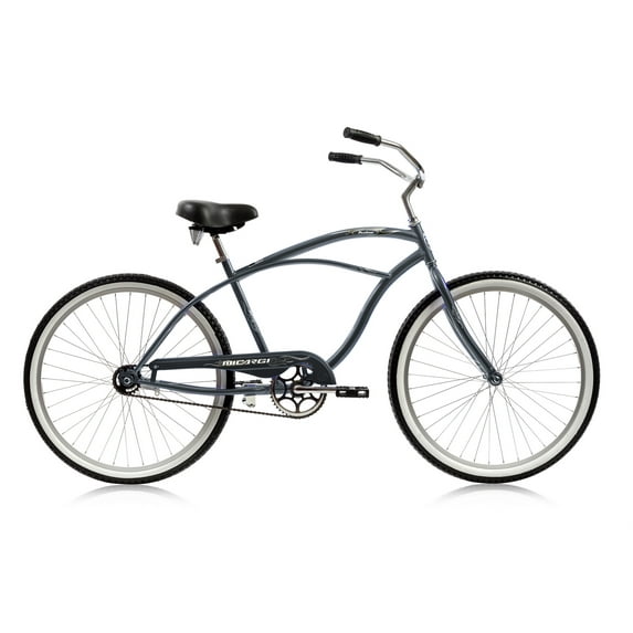WonderWheels 26" Beach Cruiser Coaster Brake Single Speed Stainless Steel Spokes One Piece Crank Alloy Rims 36H - Grey