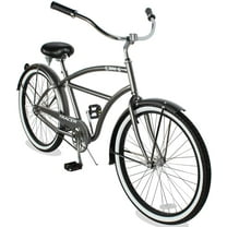 WonderWheels 26" Beach Cruiser Coaster Brake Stainless Steel Spokes One Piece Crank Alloy Orange Rims 36H W/ Fenders - Grey