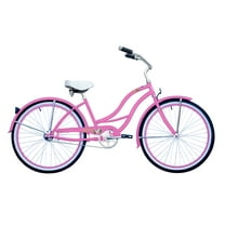 WonderWheels 26" Beach Cruiser Coaster Brake Stainless Steel Spokes One Piece Crank Alloy Pink Rims 36H W/ Fenders - Pink