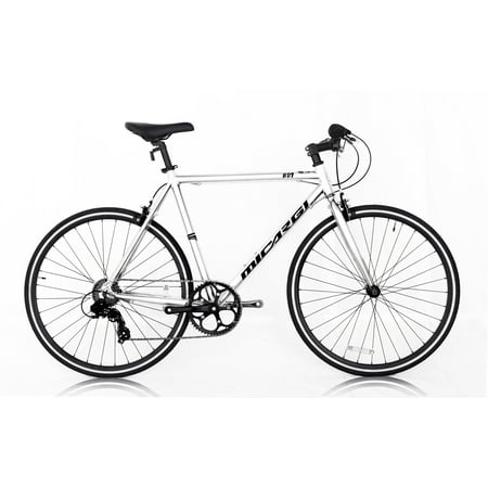 WonderWheels Road Bike 700C 57cm Aluminum Frame Blue,Shimano TX-35 7SP Alloy White Rims, Black Spokes 700C*1.5*14G*32H Tire: Blue - Chrome Silver