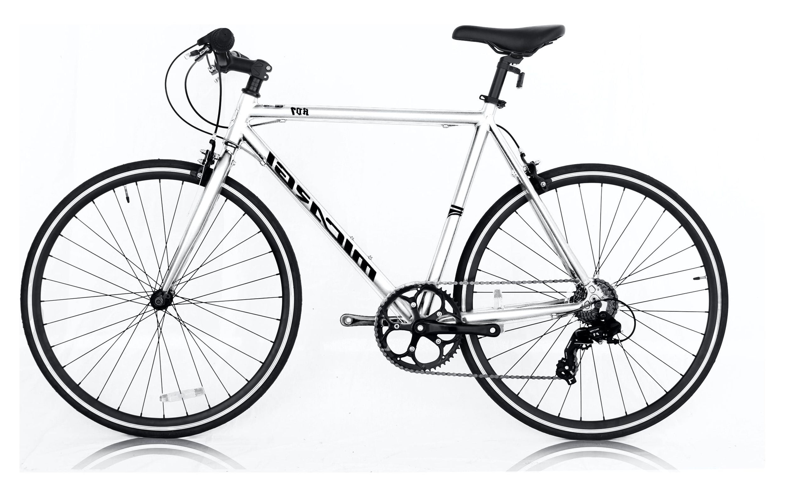 WonderWheels Road Bike 700C 57cm Aluminum Frame White, Shimano TX-35 7SP Alloy Blue Rims, Black Spokes 700C*1.5*14G*32H Tire: Black – White Sansujyuku sansujyuku.com
