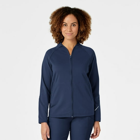 Wink Knits and Layers Women's Fleece Full Zip Jacket, Navy, L