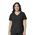thumbnail image 1 of WonderWink RENEW Women's 6134 V-Neck Scrub Top Black X-Small, 1 of 7