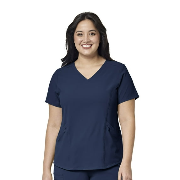 WonderWink RENEW Women's 6134 V-Neck Scrub Top Navy Large