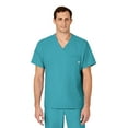 thumbnail image 1 of Wink W123 Men's V-Neck Scrub Top, Teal Blue, XS Womens, 1 of 6