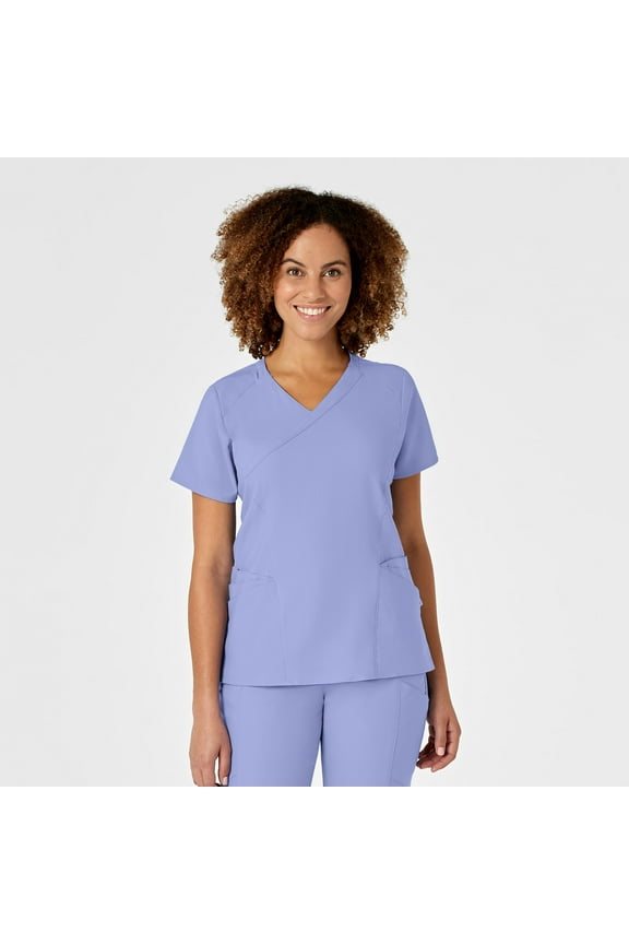 WonderWink W123 6455-Women's Mock Wrap Scrub Top