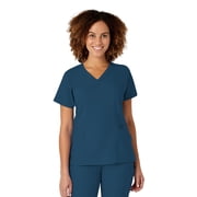 Wink W123 Womens Mock Wrap Scrub Top, Caribbean Blue, L Womens
