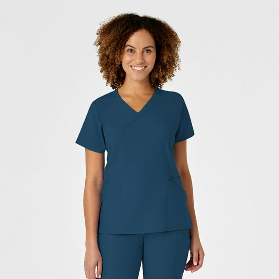 WonderWink W123 6455-Women's Mock Wrap Scrub Top