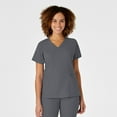 thumbnail image 1 of Wink W123 Women's Mock Wrap Scrub Top, Pewter, 2X Womens Plus, 1 of 6