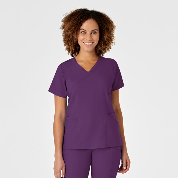 WonderWink W123 6455-Women's Mock Wrap Scrub Top