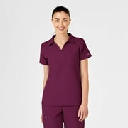 WonderWink W123 Polo Collar Scrub Top for Women with Performance Panels