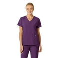 thumbnail image 1 of Wink W123 Women's Stylized V-Neck Scrub Top, Eggplant, 5X Womens, 1 of 6