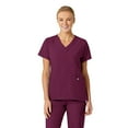 thumbnail image 1 of Wink W123 Women's Stylized V-Neck Scrub Top, Wine, S Womens, 1 of 6