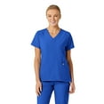 thumbnail image 1 of Wink W123 Women's Stylized V-Neck Scrub Top, Royal, M Womens, 1 of 6