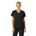 thumbnail image 1 of Wink W123 Women's Stylized V-Neck Scrub Top, Black, L Womens, 1 of 6