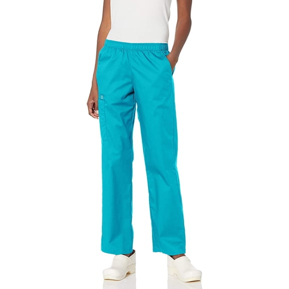 WonderWink Womens Wonderwork Pull-On Cargo Scrub Pant 3X-Large Teal