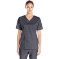 thumbnail image 1 of WonderWink Womens Wonderwork V-Neck Scrub Top 5X-Large Pewter, 1 of 2