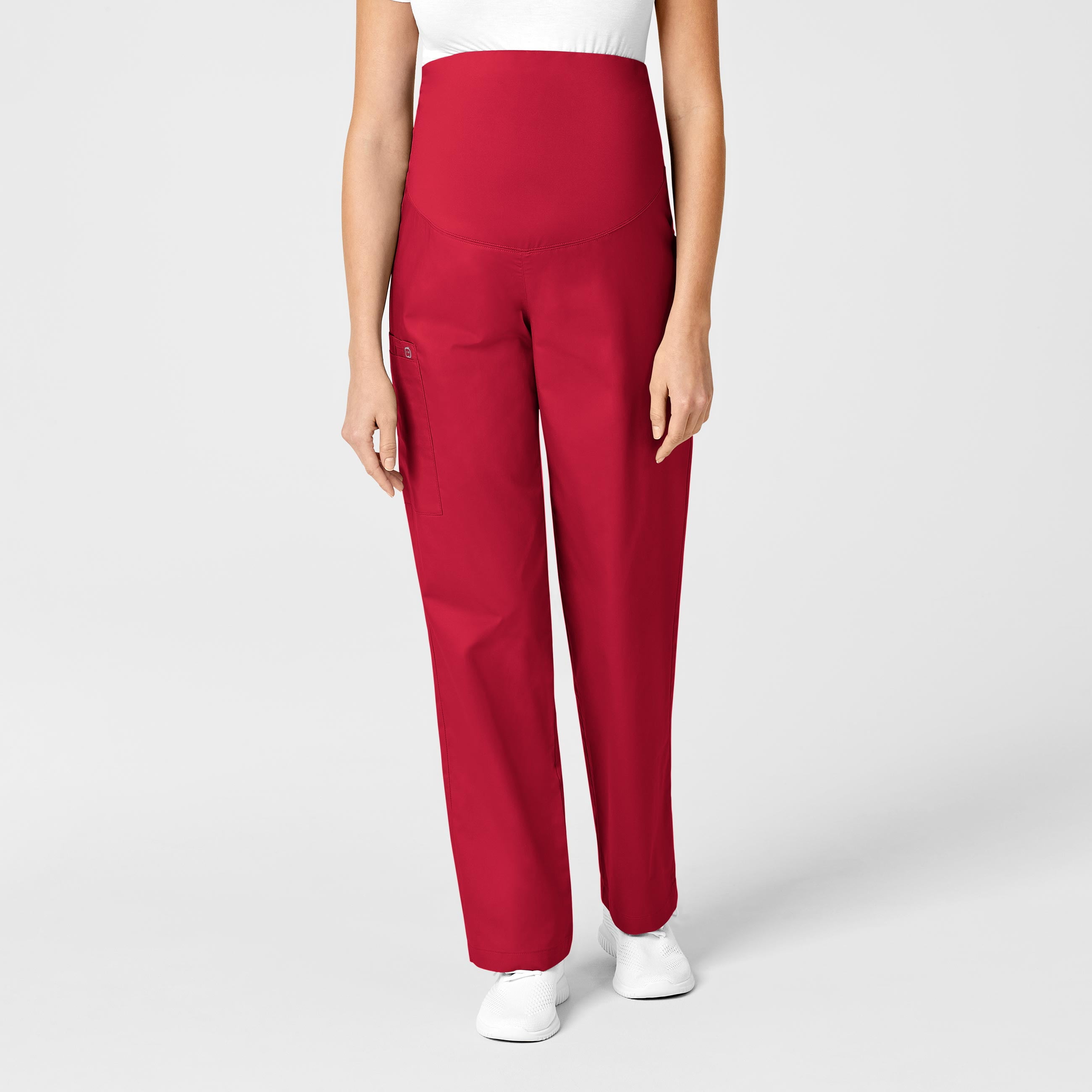 Wink WonderWORK Maternity Cargo Scrub Pant, Red, S Womens