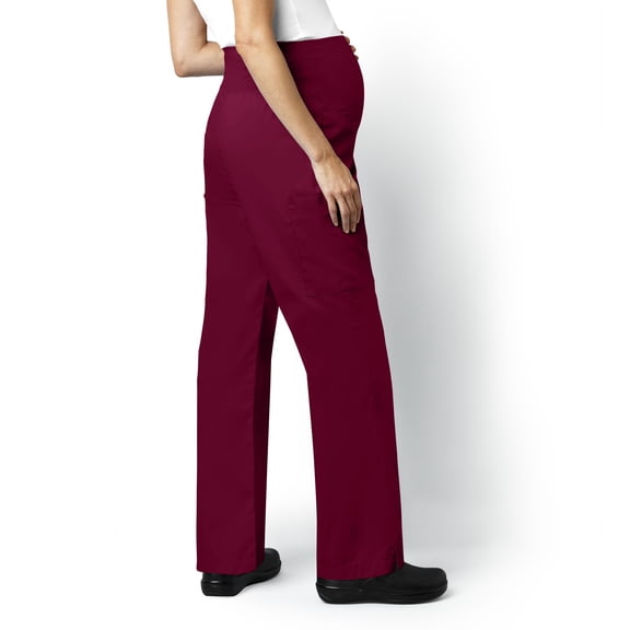 Wink WonderWORK Maternity Cargo Scrub Pant, Wine, S Womens