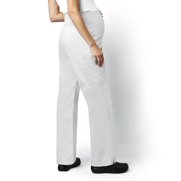 Wink WonderWORK Maternity Cargo Scrub Pant, White, XS Womens