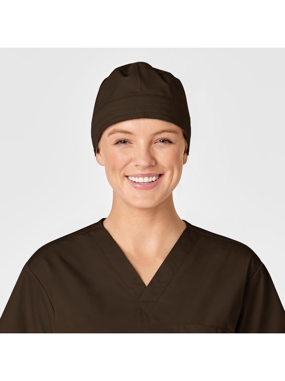 WonderWORK Unisex Tie Back Scrub Cap, Chocolate, One Size