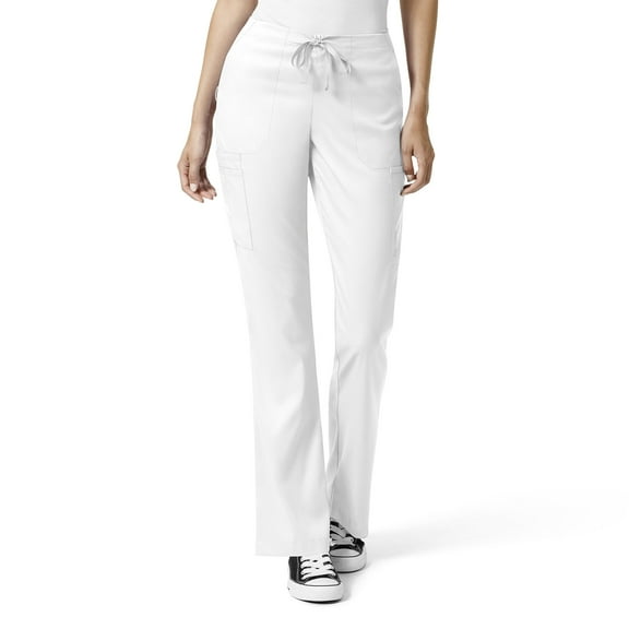 Wink PRO Women's Moderate Flare Leg Cargo Scrub Pant Tall, White, 3X Womens