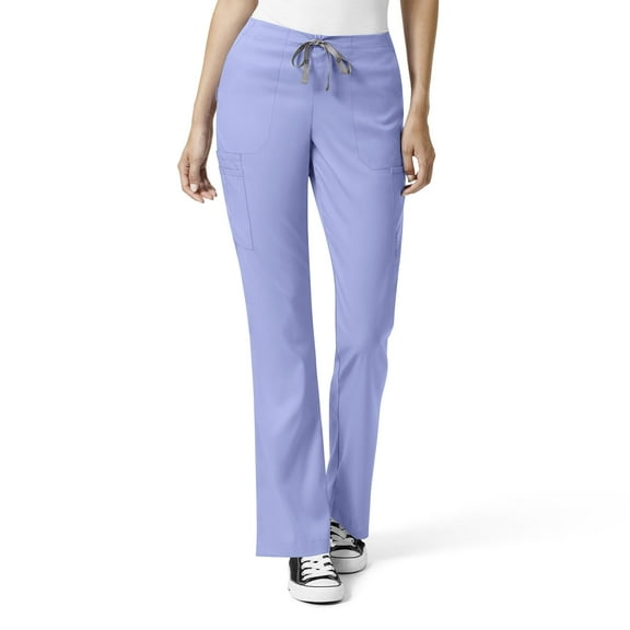 Wink PRO Women's Moderate Flare Leg Cargo Scrub Pant, Ceil Blue, 3X Womens