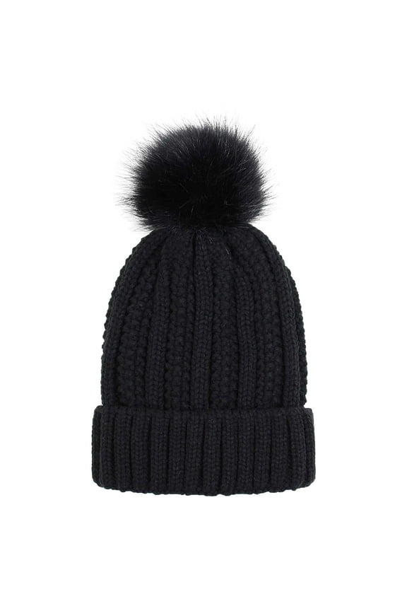 Knit Slouchy Oversized Soft Warm Winter Beanie Hat Black One Size