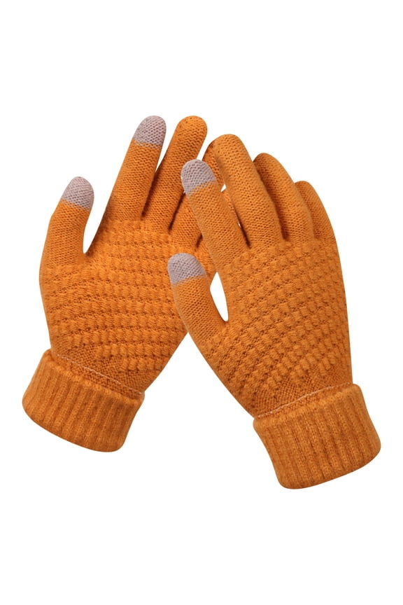 Merino Wool Thick Winter Gloves for Men Women Touchscreen Fingers Stretch Warm Soft Skin-Friendly Anti-pilling D One Size
