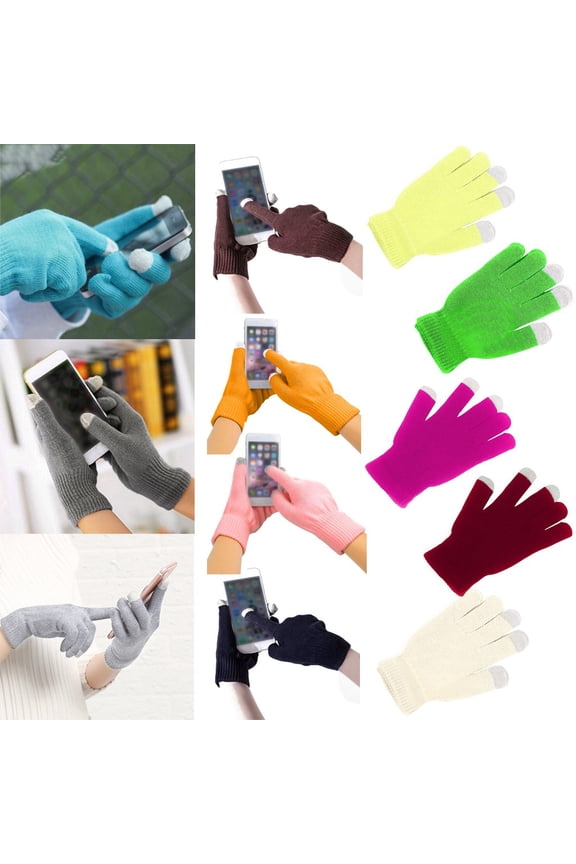 Merino Wool Thick Winter Gloves for Men Women Touchscreen Fingers Stretch Warm Soft Skin-Friendly Anti-pilling Mint Green One Size