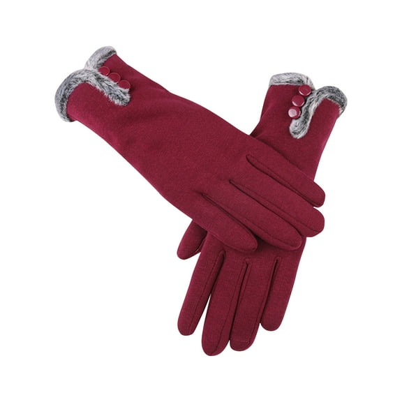 WonderWiz Merino Wool Thick Winter Gloves for Men Women Touchscreen Fingers Stretch Warm Soft Skin-Friendly Anti-pilling Red One Size