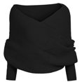 thumbnail image 1 of WonderWiz Scarf with Sleeves for Women Crochet Knitted Dressy Wrap Shawl Fall Winter Multifunctional Blanket Scarves Sweater Black One Size, 1 of 4