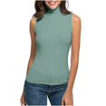thumbnail image 1 of WonderWiz Sleeveless Turtlenecks for Women Tunic Plus Size Mock Neck Soft Tank Tops Basic Stretch Slim Fit Undershirts Mint Green M, 1 of 5