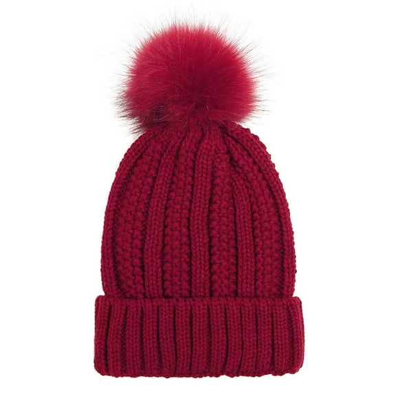 WonderWiz Winter Hats for Women,Warm Chunky Soft Cable Knit Womens Beanie Hats Wine One Size