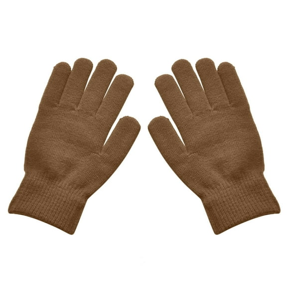 WonderWiz Winter Touchscreen Gloves for Men - Thermal Soft Knit Gloves for Running, Driving and Hiking Coffee One Size