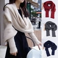 thumbnail image 1 of WonderWiz Women Knit Sweater Tops Scarf Fashion Elegant Scarf with Sleeve Wrap Winter Warm Shawl Scarves Red One Size, 1 of 5